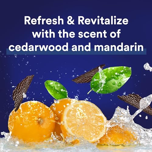 Suave Men Moisturizing Body & Face Wash, With Cedarwood and Mandarin Scent, No Parabens, No Phtahaltes, 18 Oz Pack of 12