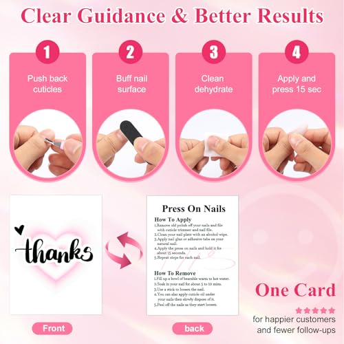 Press On Nail Prep Kit – 20 Pre-Packaged Sets with Cuticle Tool & Glue
