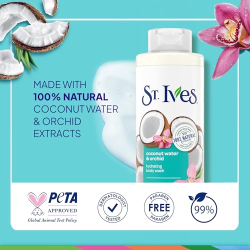 St. Ives Coconut Water & Orchid Hydrating Body Wash 100% Natural 22 oz.
