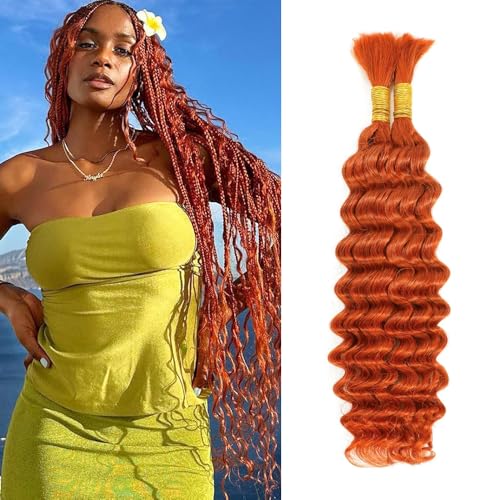 26 Inch Ginger Boho Human Hair Braids - 2 Bundles Deep Curly