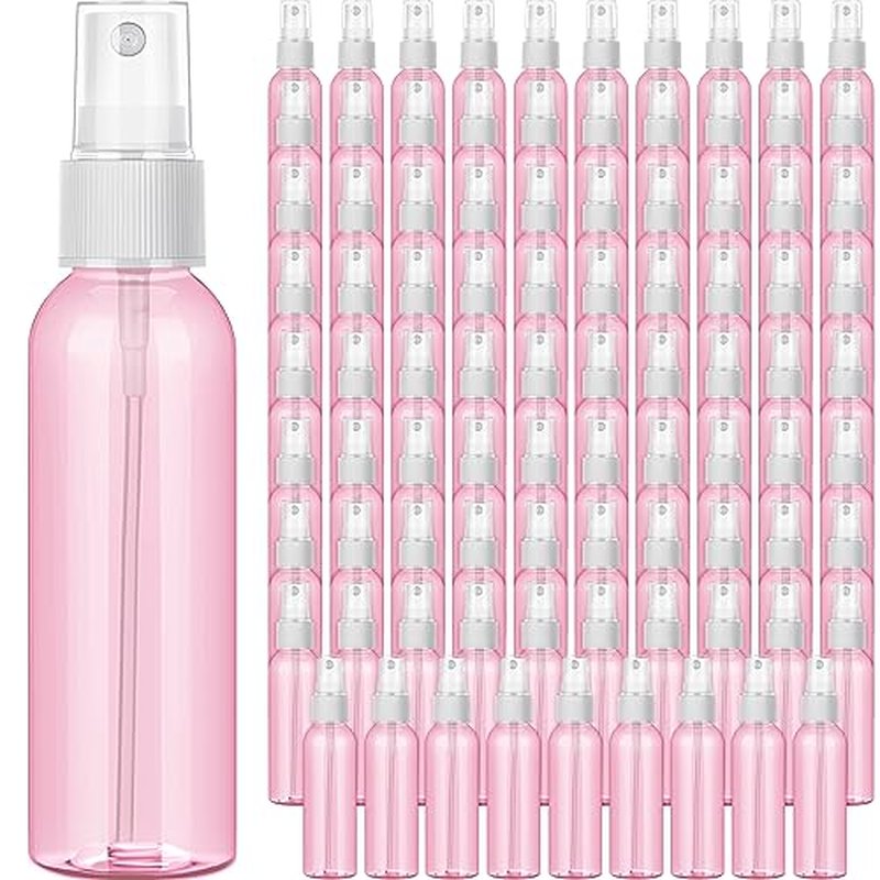 Tanlade 100 Pcs 2oz Refillable Mini Spray Bottles - Clear Plastic Mist Sprayers for Travel & Cosmetic Use