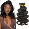 Body Wave Human Hair Bundles - 14 16 18 Inch Natural Black