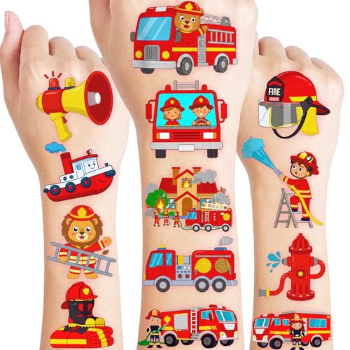 Firefighter Temporary Tattoos for Kids, 96 PCS