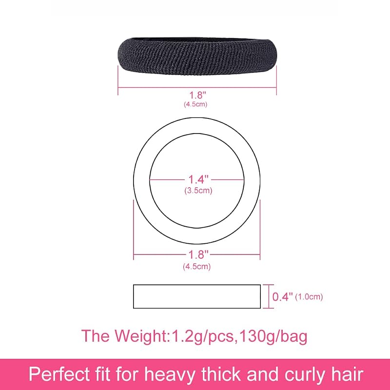 J-MEE Hair Ties for Thick Hair, 100 Pack Seamless Scrunchies