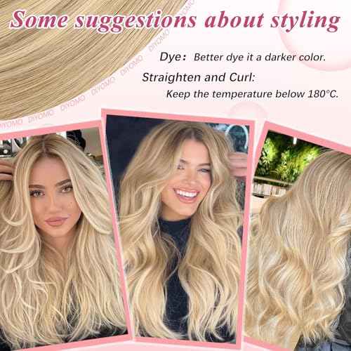 I Tip Hair Extensions - Human Hair, #16/22 Light Blonde Highlighted Bleach Blonde 20 Inch For Women Soft & Natural Itip Human Hair Extensions 50g 60s