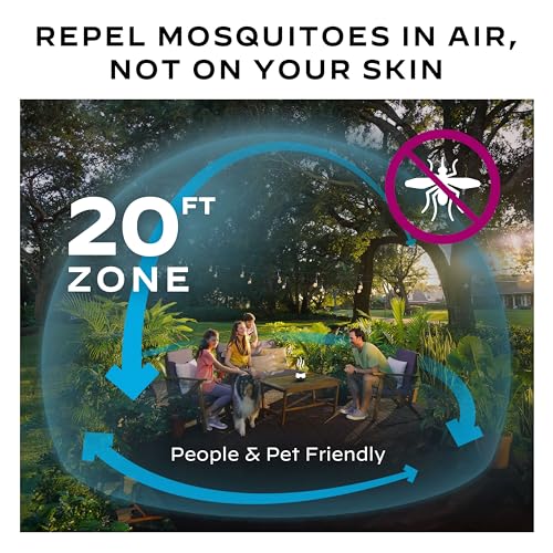 Thermacell Patio Shield EL55A Mosquito Repellent E-Series Rechargeable Repeller; 20' Mosquito Protection Zone; Includes 12-Hour Repellent Refill; No Spray, Flame or Scent; Bug Spray Alternative