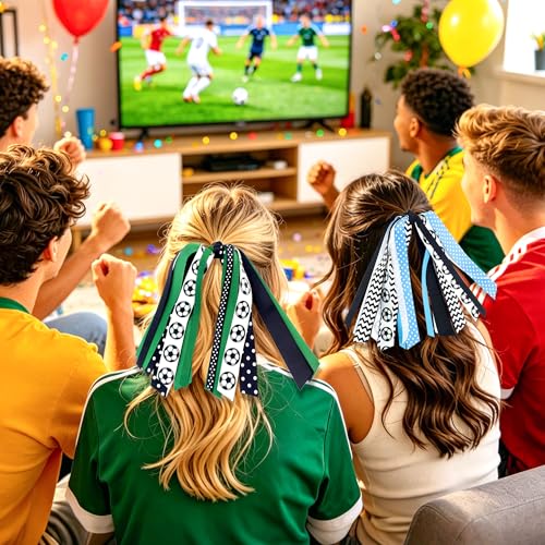 4pc Soccer Hair Accessories - Mexico & Argentina Game Day