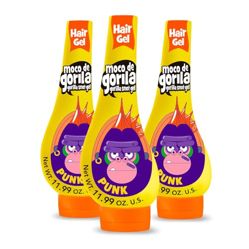 Moco de Gorila Punk Hair Gel - Maximum Hold, Water Reactivable, 3-Pack