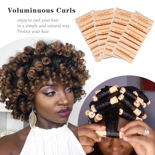 40 Pcs Beige Perm Rods for Short Hair - Plastic Cold Wave Rollers