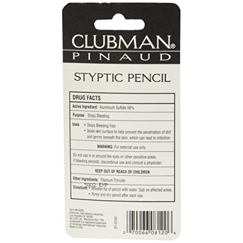Clubman Pinaud Styptic Pencil Travel Size .33 oz (Pack of 3)