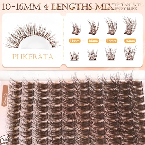 Brown Wispy Lash Clusters - Natural Eyelash Extensions 10-16mm