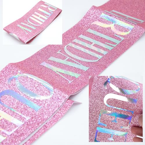 Rose Gold Birthday Queen Tiara and Sash Set with Rhinestones
