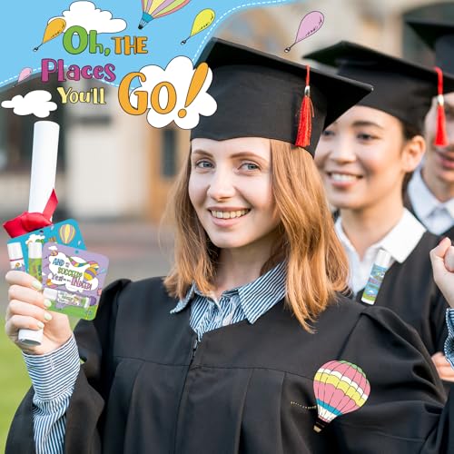 24 Pcs Oh The Places You' ll Go Gift Bulk Lip Balm Oh The Places You' ll Go Party Favors Graduation Lip Care Travel Size Moisturizing and Nourishing Lip Balm Gifts for Women Birthday Classroom Office