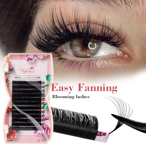 Auto Blooming Self Fanning Lash Extensions 0.05mm CC Curl 8-15mm