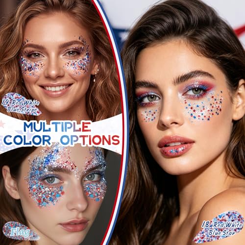 Patriotic Glitter Stick - Red White Blue Face Body Makeup