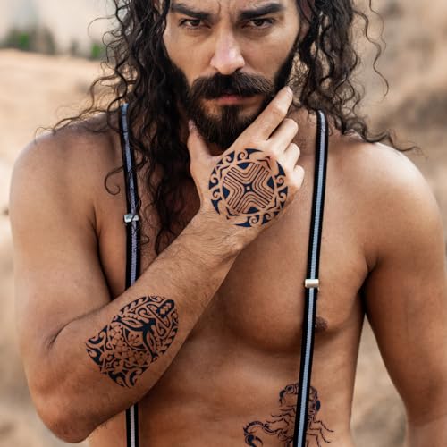 Aresvns Aztec Viking Temporary Tattoos Men 10 Sheets