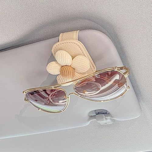 Flower Sunglass Holder for Car Visor – Stylish Eyeglass Organizer