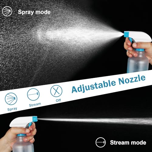 Hethyo Blue 12oz/350ml Plastic Spray Bottle with Adjustable Mist Stream - Pack of 2