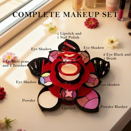 SGRAMSTORG 3-Tier Flower Makeup Kit for Teens - Complete Set