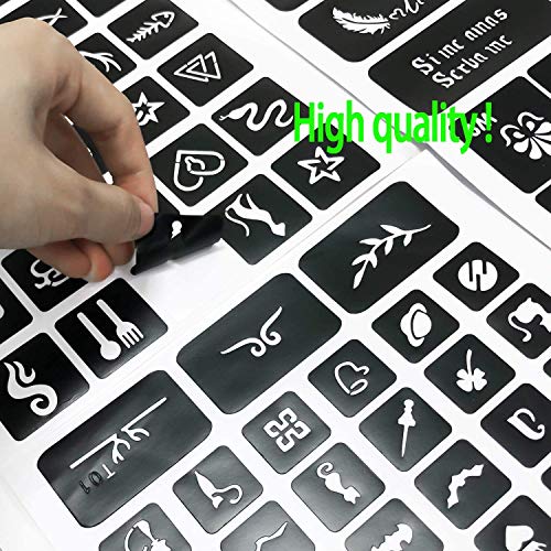 Temporary Tattoo Stencils 24 Sheets - 460+ Patterns with Pen
