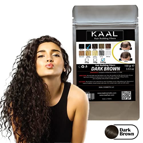 KAAL Hair Fiber Refill Pack | (3.53 oz, Dark Brown) Hair Powder, Hair Fibers for Those Experiencing Hair Loss, Hair Powder for Men - Women, Conceal Thinning Hair Areas, Hair Texture Powder