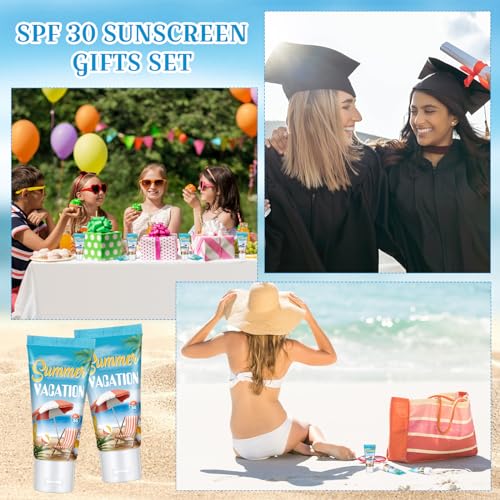 24 Pcs Mini Tinted Sunscreen Bulk for Summer Vacation Party Spf 30 Water Resistant Sunscreen Lotion Bulk 1 oz Travel Size for Thank You Gifts Summer Vacation Party Supplies