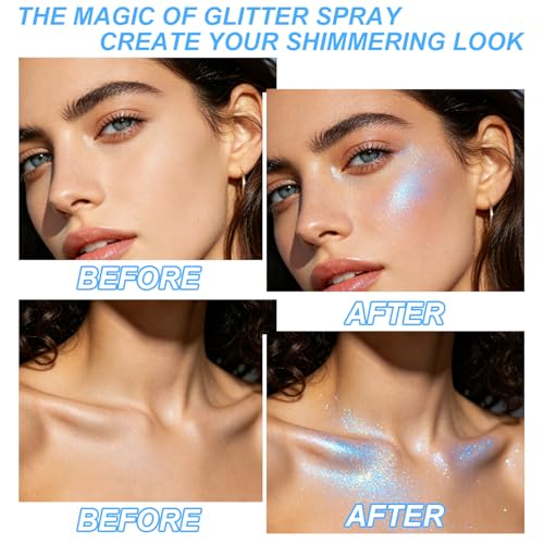 Holographic Glitter Spray Powder – Hair & Body Shimmer (2 Pack)