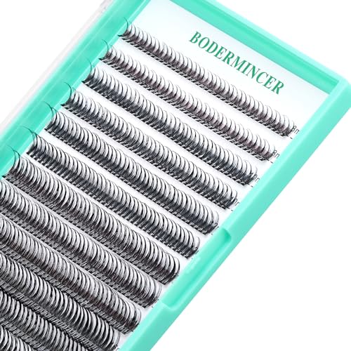 Bodermincer Black/Colored Cluster Lashes 240pcs 20D/40D DIY Eyelash Extension D Curl Long Individual Lashes Mixed Tray Faux Mink Lash Clusters Extensions 8-22mm (12D 8-10-12-14-16mm MIX)