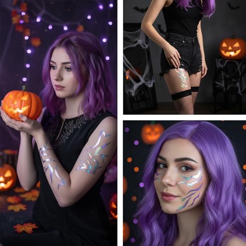 Kpop Holographic Temporary Tattoos - 20 Pcs Waterproof Cosplay Set