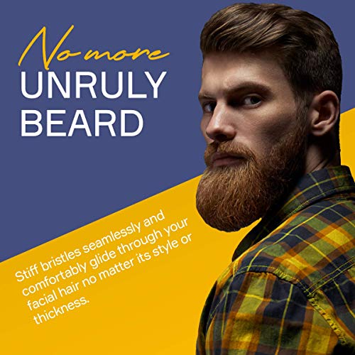 Seven Potions Beard Brush For Men With 100% First Cut Boar Bristles. Made in Pear Wood With Firm Bristles To Tame and Soften Your Facial Hair