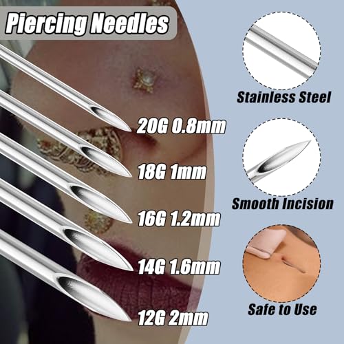 Piercing Needles 100pcs Mixed 12G 14G 16G 18G 20G Kit