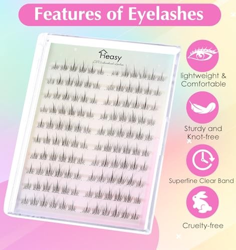 Korean Lash Clusters 120Pcs Natural Clear Band Extensions