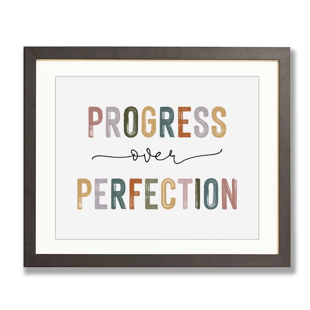 Progress Over Perfection Print, Classroom Decor, Kids Motivational, Inspirational Office Decor, Kid's Room Decor, Teacher Gift, Boho Classroom Wall Art, Unframed (11X14 INCH)