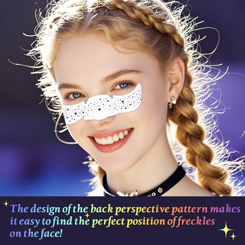 24pcs Glitter Freckles Makeup Patches-Holographic-Face Glitter Speckles, Sparkle Speckles Patches for Women, Cute Sparkling Fake Freckles, Glitter Freckles Face Tattoo, Musical Festival Accessories