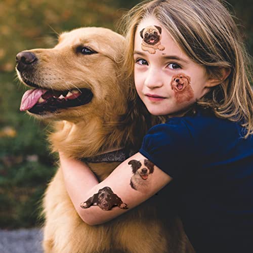148 PCS Dog Cat Temporary Tattoos for Kids - 3D Individual Puppy kitten Tattoos for Boys Girls Animals Birthday Party Favors Goodie Bag Fillers