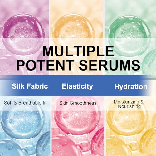 12 Pack Serum Sheet Masks,Facial Masks Skincare for Women,Hydrating & Moisturizing Face Masks for All Skin Types,Smooth,Nourishing,Lightweight