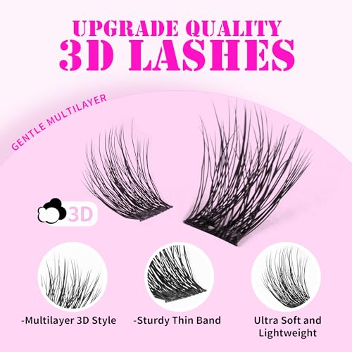 GAQQI Cluster Lash Extensions 10-14mm 3D Volume 120 Pack
