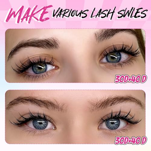 Lash Clusters Kit 280pcs 30D+40D D Curl 10-14MM with Glue & Tools