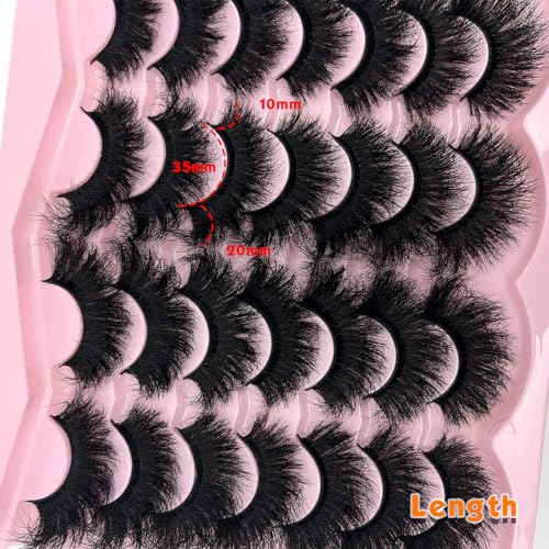 Fluffy Faux Mink Strip Lashes 20mm - 14 Pairs Reusable