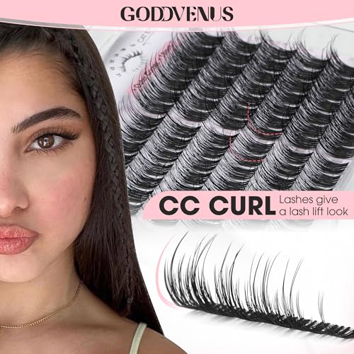Goddvenus Wispy Natural Lash Clusters 12-14-16mm H-Wispy Mascara Like DIY Eyelash Extensions