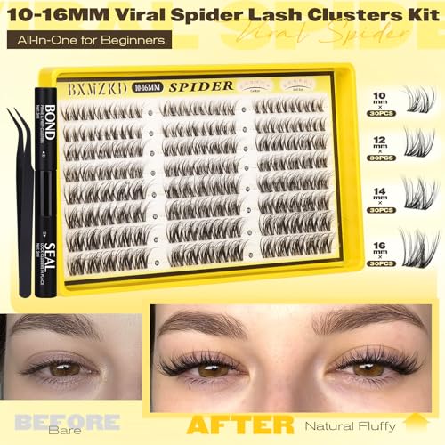 Spider Lash Clusters Kit D Curly 10-16MM Wispy Eyelash Extensions