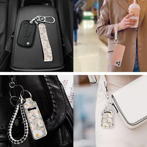 3 Pack Travel Bottle Keychain Holder Set – Hand Sanitizer & Chapstick