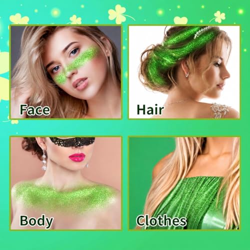 MEICOLY Green Body Glitter Spray for St Patrick's Day Festival & Stage Makeup
