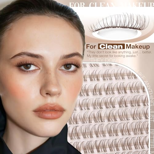 Brown Lash Clusters 8-14MM Clear Band Eyelashes