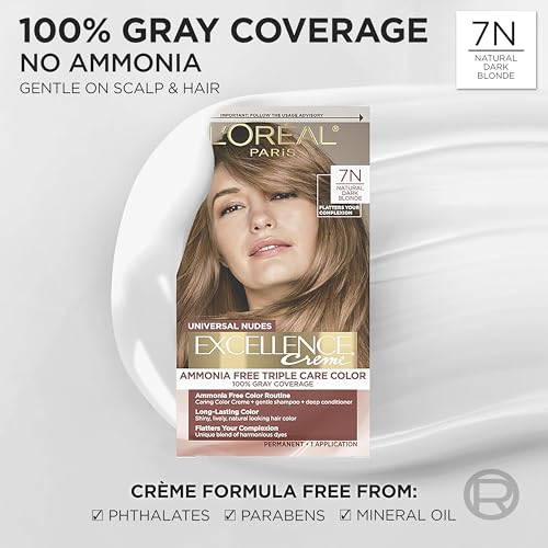L'Oreal Paris Excellence Universal Nudes Hair Color 7N Natural Dark Blonde - 1 Count