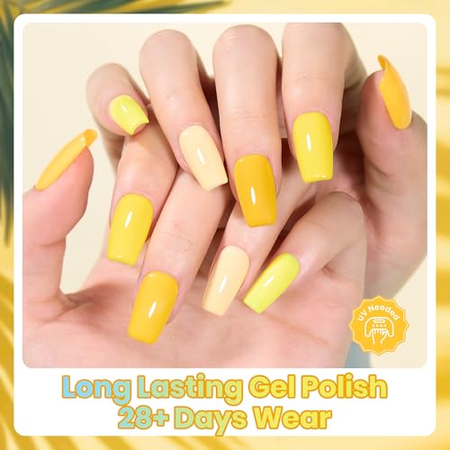 Beetles Yellow Gel Nail Polish Set, Amalfi Holiday, 6 Colors Set