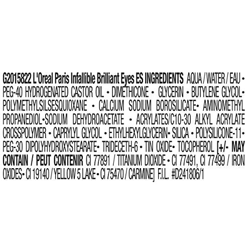 L'Oreal Paris Brilliant Eyes Shimmer Liquid Eye Shadow, Longwearing Lasting Shimmer, Crease Resistant, Flake-Proof, Precision Applicator, Quick Dry, Non-Greasy, Diamond Drop, 0.1 oz.