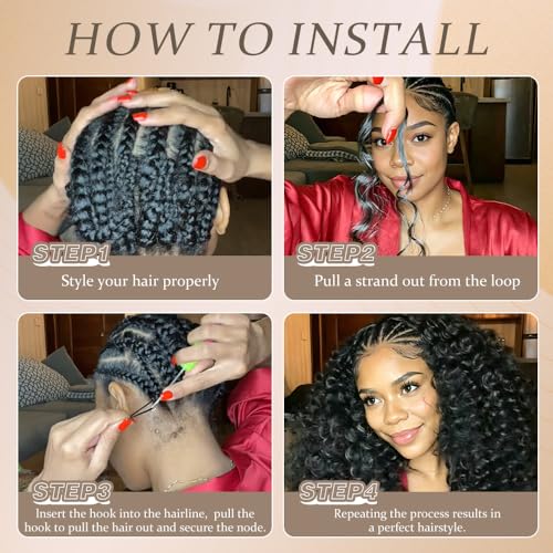 GUDOZO 16 Inch Deep Wave Feather Crochet Hair for Black Women