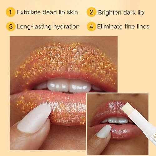Turmeric Lemon Lip Scrub & Balm Set with Brush - Natural Exfoliator