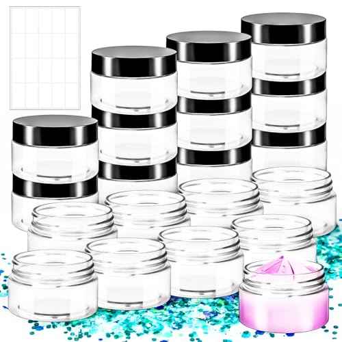 MotBach 20 Pack 4oz Plastic Jars with Lids, 120ml Round Clear Cosmetic Containers Makeup Jars,Travel Size Containers Jar for Lotion Cream Eyeshadow Samples Ointment Salve Balm Powder Travel Storage